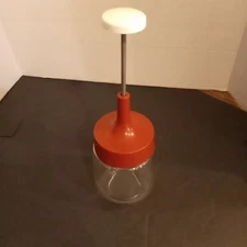 Vintage Retro Dark Red Gemco Glass Food Vegetable Nut Chopper Kitchen Tool
