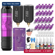 Wormhole Tattoo Gun Tattoo Kit with Wireless Tattoo Machine, 2PCS 1,200Mah Capac