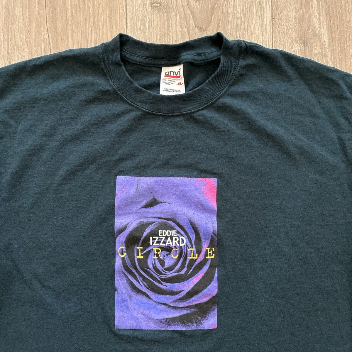 Vtg EDDIE IZZARD Circle 2000 Tour T-SHIRT Men XL Live Y2K Concert Standup Comedy View 2