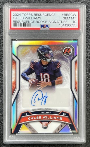 CALEB WILLIAMS PSA 10 2024 TOPPS RESURGENCE #RRS-CW ROOKIE SIGNATURE RC AUTO 695