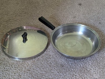 Vintage Norrisware 11'' Vapor Seal Pyro Ply Stainless Steel Skillet with Lid 