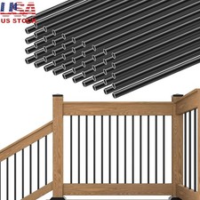 26 Inch Aluminum Deck Balusters Round Black Railing Spindles 3/4 Inch Hollow New
