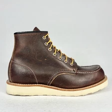 Red Wing Classic Moc Toe 6” Brown Leather Boots Made In USA 8138 Mens Size 8.5 D