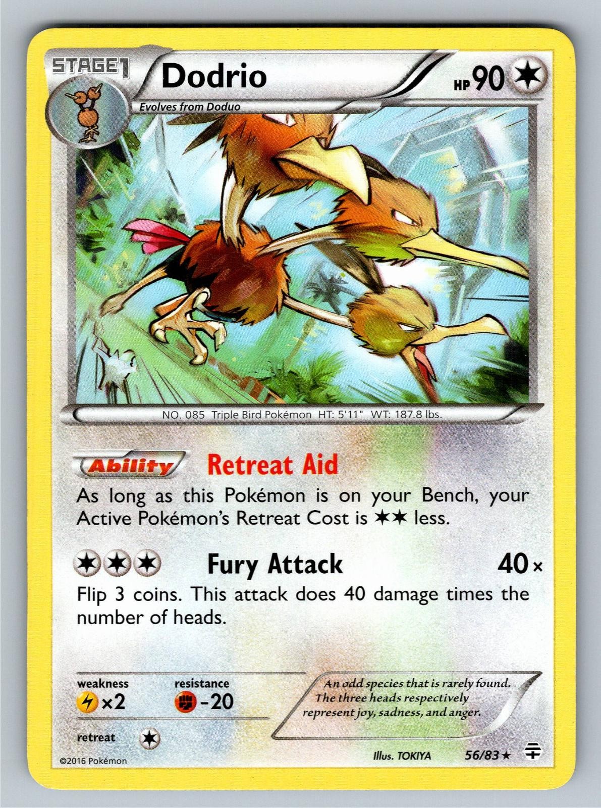 Dodrio 56/83 Rare Generations Pokemon Lightly Played