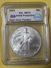 2001 Silver Eagle MS70 ICG Initial Production