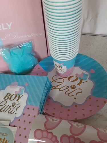 Smirly Gender Reveal Decoration Kit Party Supplies - Picture 4 of 6