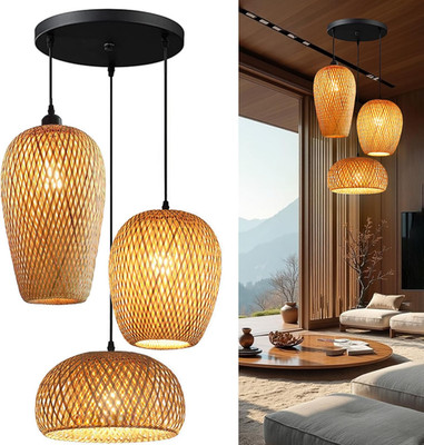 Retro Bamboo Lantern Pendant Light for Living Room, Cafe, and Dining Spaces