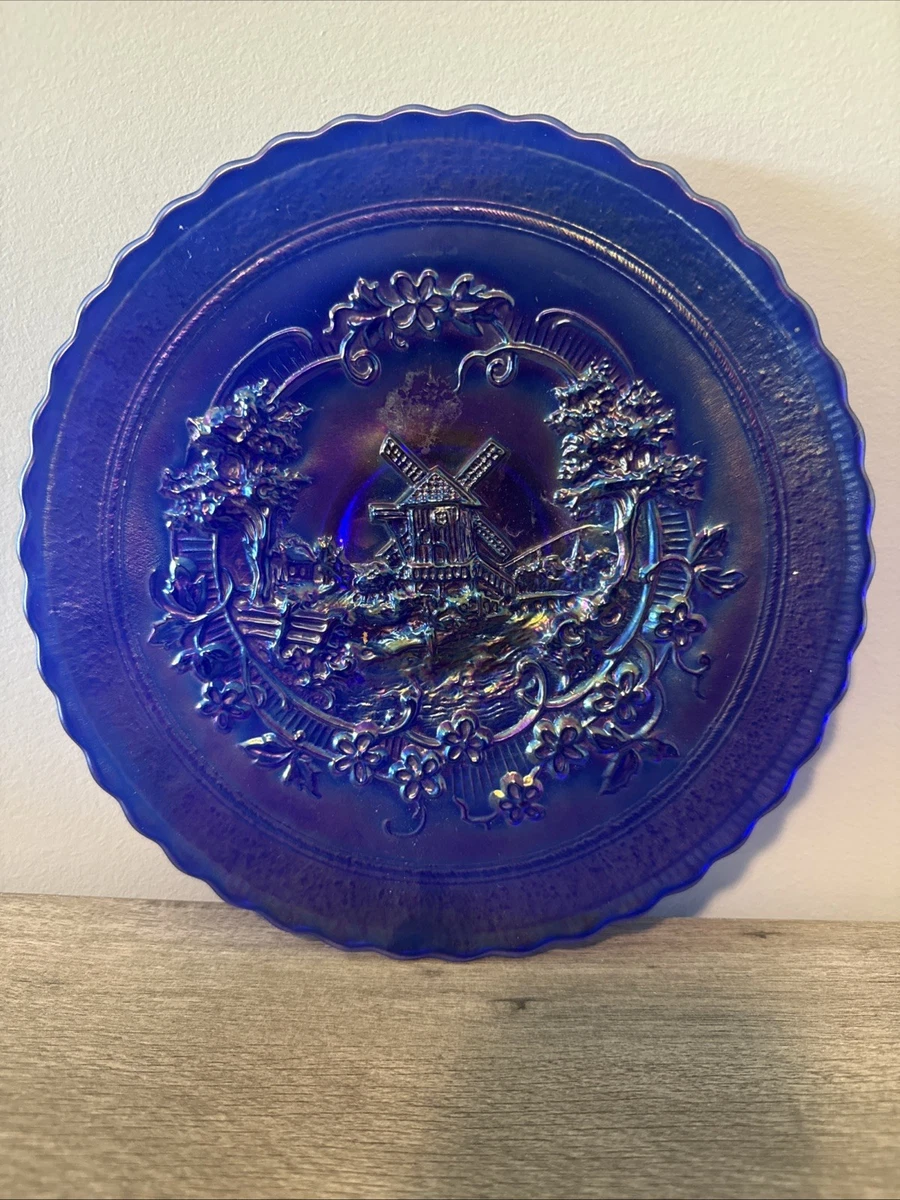 blue carnival glass plate products for sale | eBay
