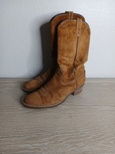 Vintage Wolverine Full Suede Cowgirl Boots 9.5 B Harvest Wheat Vibram