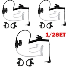 1/2 Set 3.5mm Listen Only Acoustic Tube Police Headset Earpiece For Motorola Mic