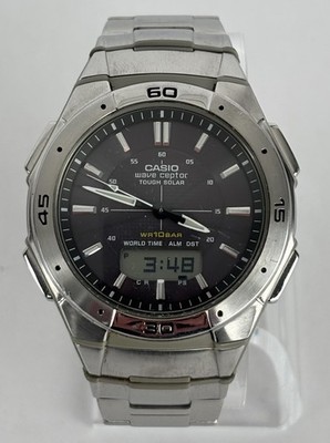 Casio Wave Ceptor Tough Solar 42mm Digital/Analog Watch w/Bracelet & New Battery