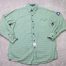 Bocomal FR Shirt Mens Large Green Flame Resistant NFPA 2112 Cat2 Long Sleeve