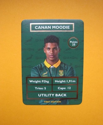 SPRINGBOK RUGBY CARDS 2025   UNITED EDITION SOUTH AFRICA Sticker  Moodie