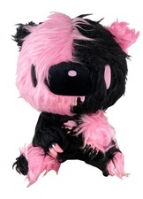 Gloomy Bear Pink  Black Fur 7" Sitting Plush Doll Mori Chack Licensed NEW