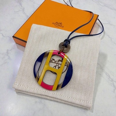 Hermes H Equipe Necklace Buffalo Horn