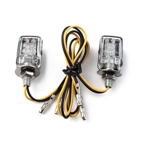 Black Universal Motorcycle LED Turn Signal Indicator Amber Light Warning Blinker - Picture 2 of 8