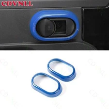 For Jeep Wrangler JK 2DR 2007-10 Bright Blue Inner Door Handle Decor Frame Cover