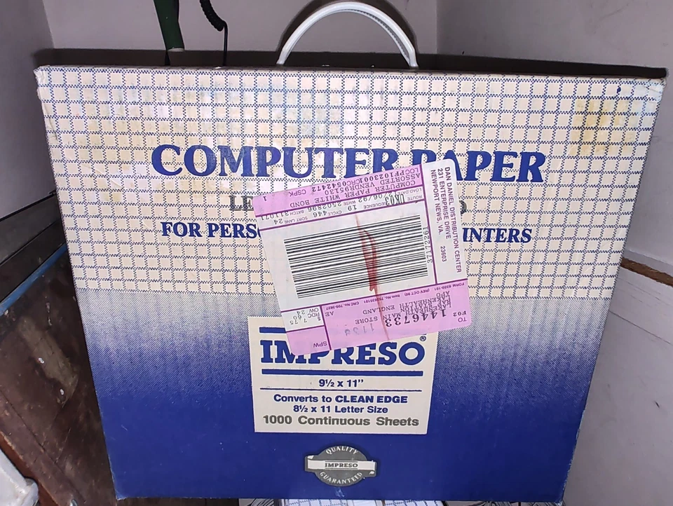 Impresso 1000 Sheet Box Tractor Fed Clean Edge 9.5" x 11" Computer Paper - Image 2 of 3