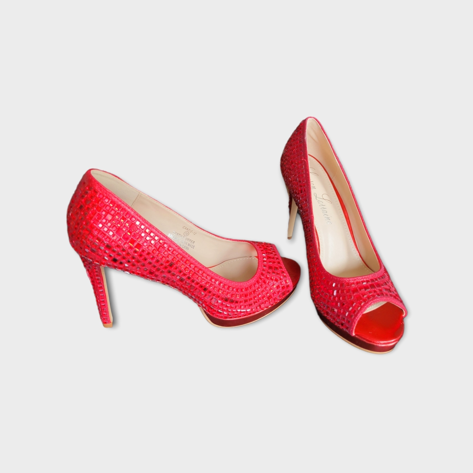 Degenerate Sprinkle Evolve New in Box - Lauren Lorraine Women's Bejewel Red Heel Peep Toe Shoes - Size 10 | eBay Degenerate Sprinkle Evolve New in Box - Lauren Lorraine Women's Bejewel Red Heel Peep Toe Shoes - Size 10 | eBay