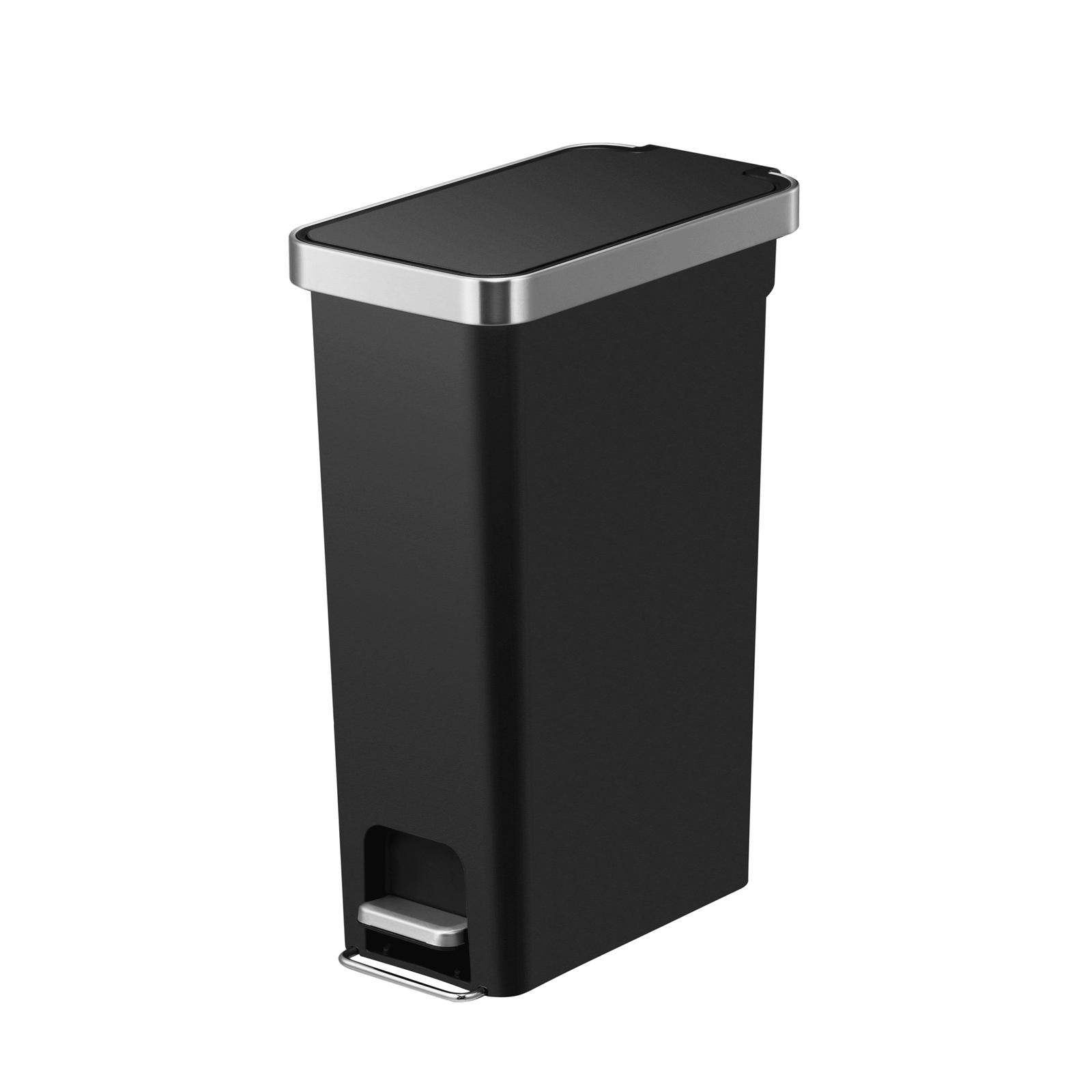 10.5 Gallon Kitchen Step Trash Can, Plastic Slim Step-On Kitchen Trash Can