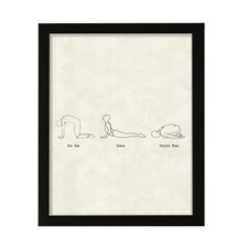 Cat Cow, Cobra, Child's Pose Yoga Pose, FRAMED Print Yoga Wall Art