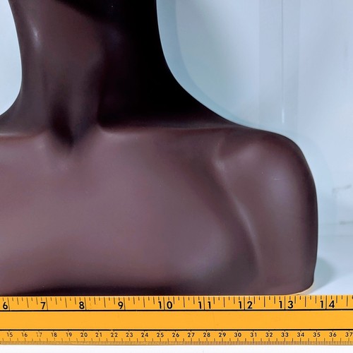 L7 Realistic Female Mannequin Head W/ Shoulder Display Black African American - Picture 3 of 12