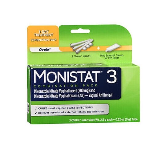 3 Vaginal Antifungal Cure & Itch Relief  3 Each By Monistat 04/27 *READ*
