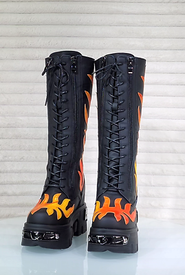 Wang Reflective Flame Punk Goth Rock 2