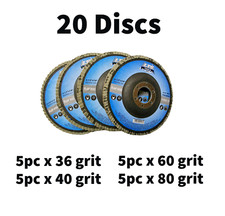 4-1/2 Flap Disc 4.5 Grinding Wheels 40 60 80 120 Grit Angle Grinder Sanding 20pc