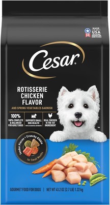 CESAR Small Breed Dry Dog Food Rotisserie Chicken Flavor , 2.7 lb. Bag