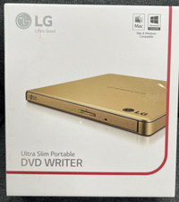 LG Ultra Slim Portable DVD Writer Gold-Color Model GP65NG60 Brand-New