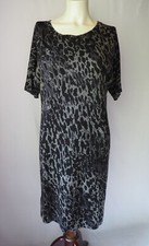 Ann Taylor LOFT Wool Knit Lightweight Sweater Dress Leopard Print Gray M $89.50