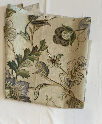 Kravet Heavy Duty Tan Green Floral Fabric Sample 35.5"x 24.5" Square Multi Use - Picture 2 of 3