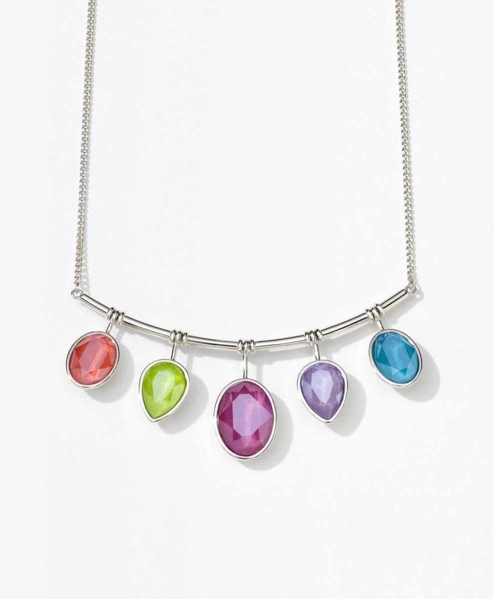 Touchstone Crystal Swarovski Good Times Necklace Pink Purple Blue