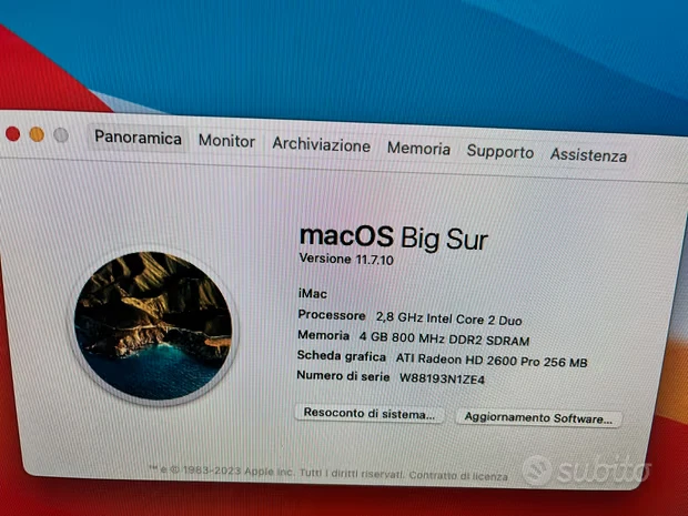 APPLE IMAC A1225 2008 24 POLLICI - Immagine 2 di 2