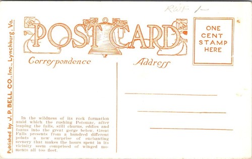 Postal Great Falls Of The Potomac Virginia VA - Imagen 2 de 2
