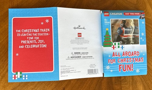 LEGO CREATOR HALLMARK CHRISTMAS CARD 59pcs ALL ABOARD TRAIN ENGINE COMPLETE KIT - Picture 5 of 6