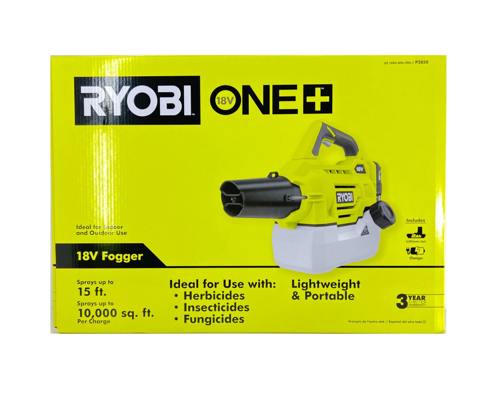 NEW RYOBI ONE+ 18Volt Cordless Fogger/Mister with Battery + Charger