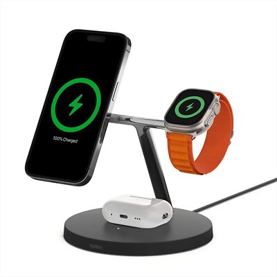 Belkin ベルキン 3-in-1 MagSafa Belkin MagSafe 3-in-1 Fast Wireless Charging Station for Apple