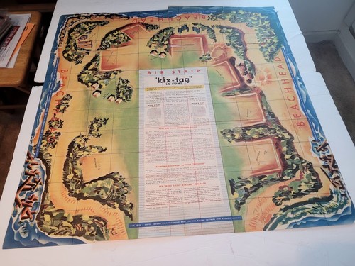 VINTAGE 1945 KIX CEREAL AIR PLANE PROMOTION POSTER with AIR STRIP 26"X26" - Picture 2 of 12