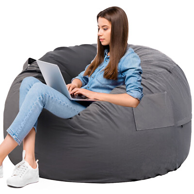 HOMEFLA Bean Bag Sofa Chair Removable Washable Matte Cover Memory Foam Filling