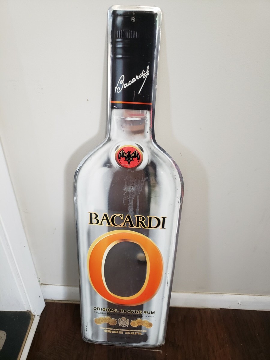 Bacardi “O” Orange Rum MaltLogo Bottle Metal Tin Sign Bar Man Cave