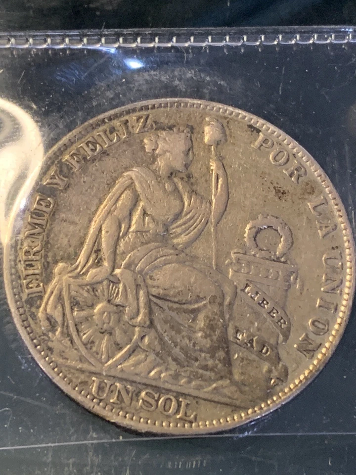 Peru 1916 FG  Sol KM 196.27. Not Certified. BU/AU Condition. Price Reduced 4/20! - Image 2 of 3