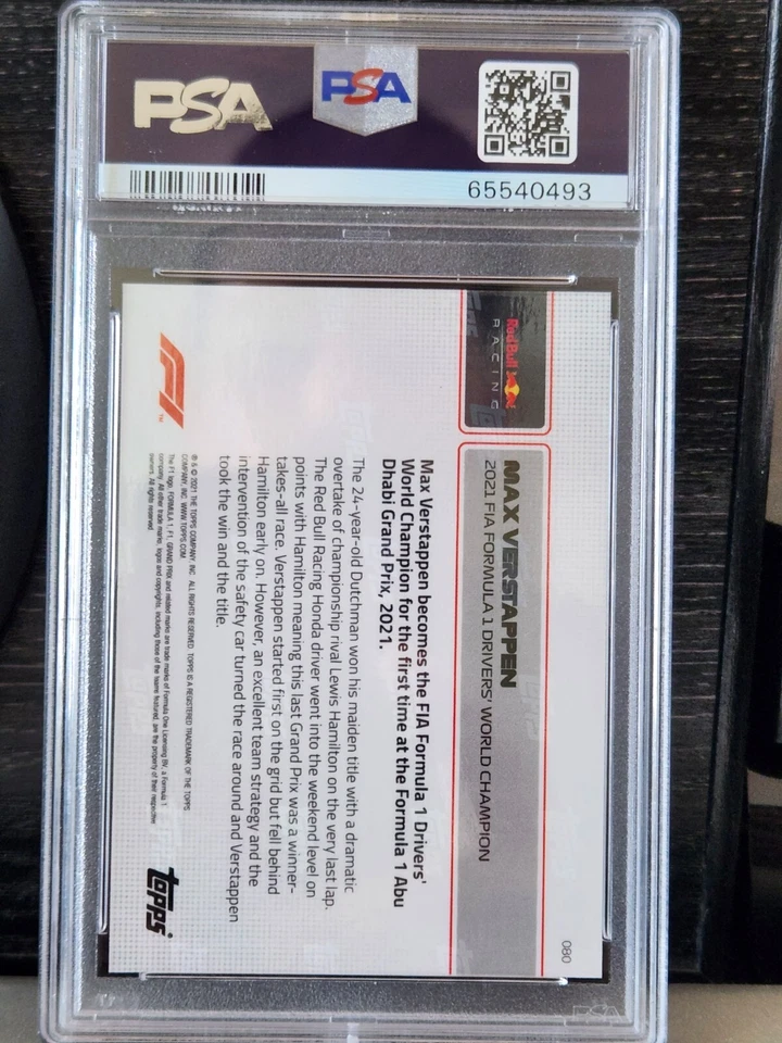 2021 Topps Now Formula 1 #80 Max Verstappen Champion Card PSA 10 - Image 2 of 3