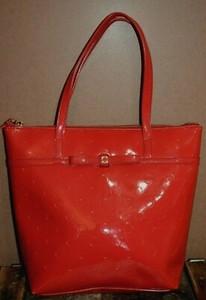 kate spade red patent leather tote