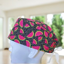 PREMIUM Pink Watermelons Surgical Cap Healthcare Scrub Cap PA RN CNA  OR 