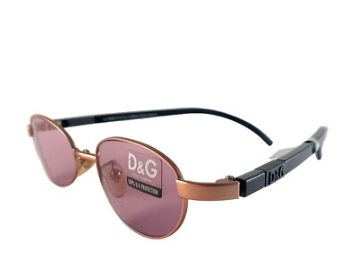 VINTAGE DOLCE & GABBANA DG 2033 ROSE & BLACK OVAL SUNGLASSES MADE