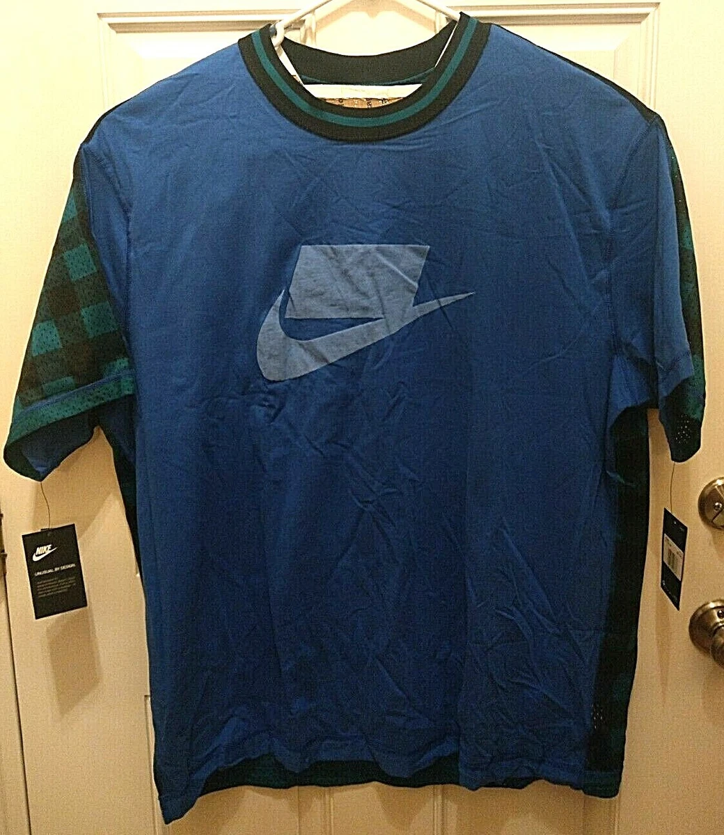 Nike Sportswear NSW NSP Plaid Blue Loose Fit BV4544 480 Men s Size XXLT