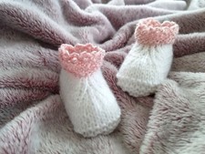Babyschuhe Reborn Newborn Frühchen gestrickt Strickschuhe Puppenschuhe