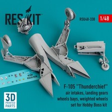 148 Reskit Rsu48-0338 F-105 Thunderchief Air Intakes Landing Gears With Whee 148 Reskit Rsu48-0338 F-105 Thunderchief Air Intakes Landing Gears With Whee